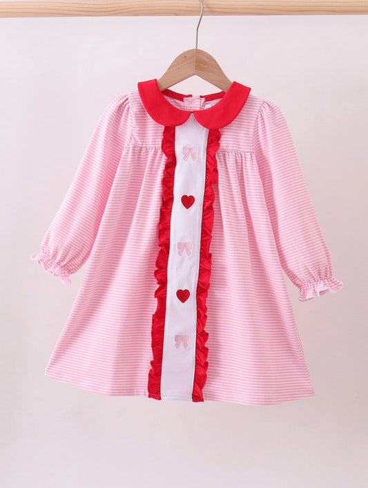 Red Valentine Heart Embroider Dress