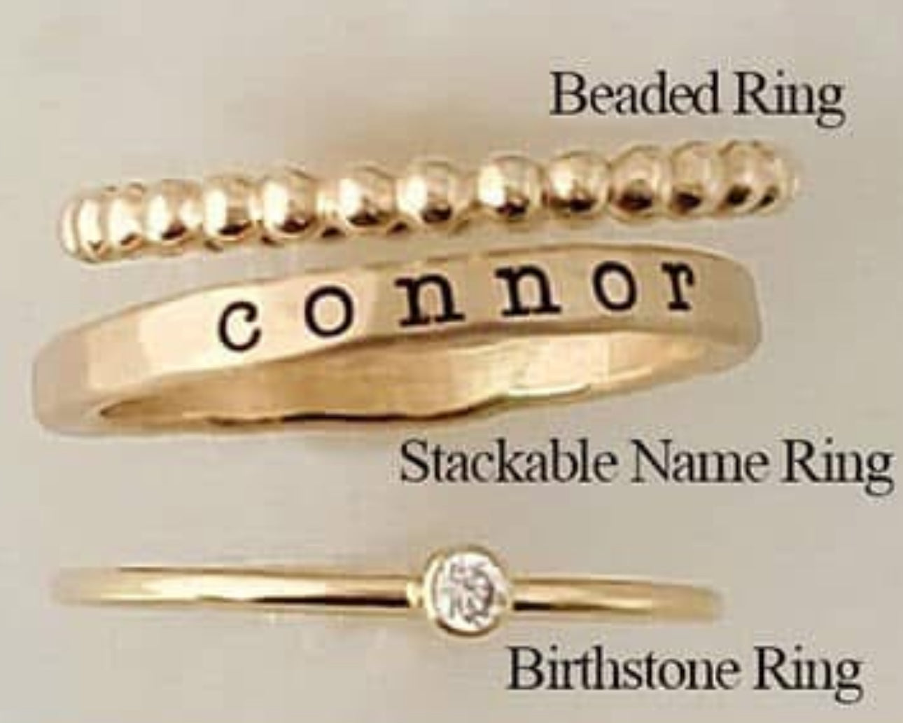 Name Stack Ring Set