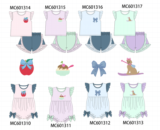 PO79 Gingham embroidery ruffle collection