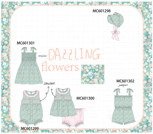 PO79 Green floral smocked collection