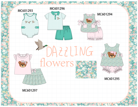 PO79 Green mallard bear applique collection