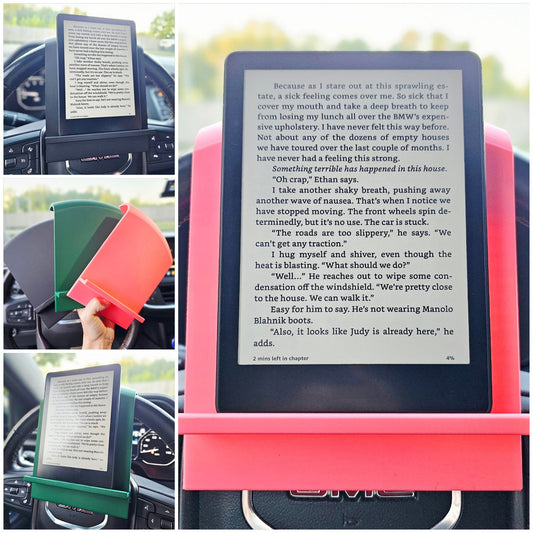 Steering kindle holder