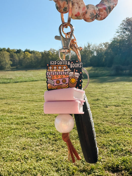 Iced Coffee and Books Keychain