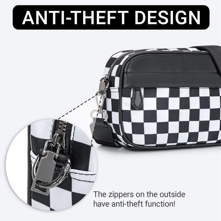 Contrast Color Checkered Crossbody