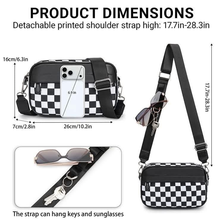 Contrast Color Checkered Crossbody