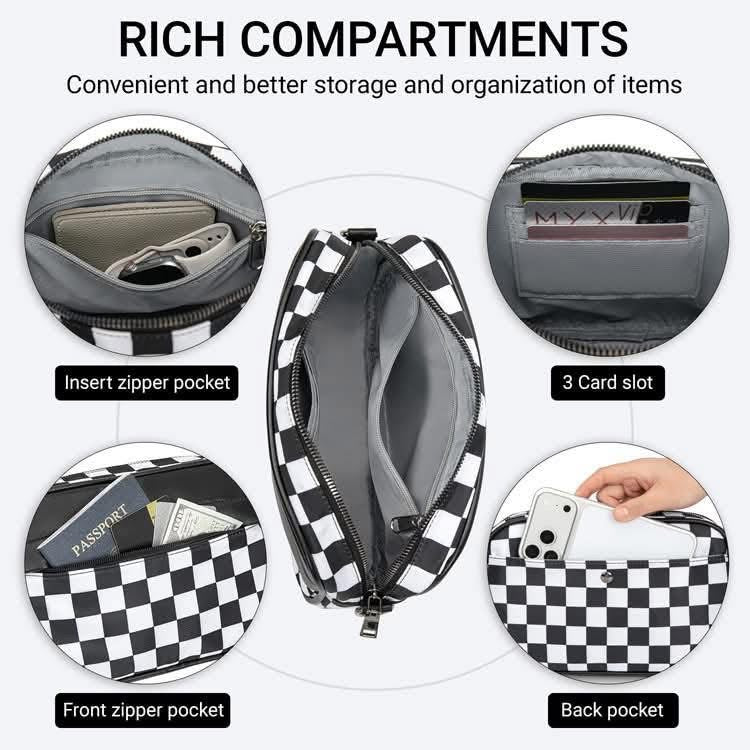 Contrast Color Checkered Crossbody