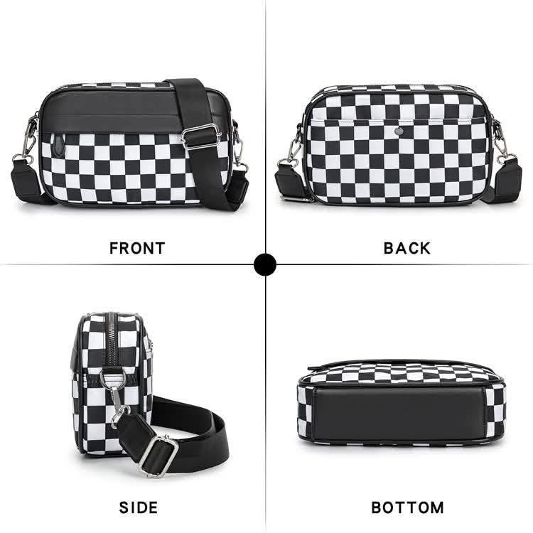 Contrast Color Checkered Crossbody