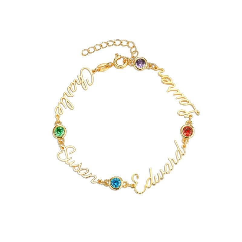 Personalized Name + birth stone Bracelet