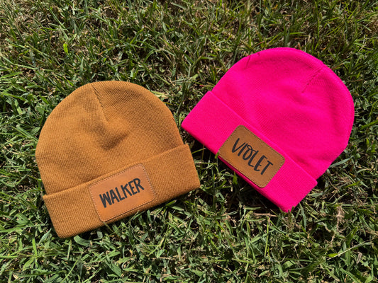 Leather Patch Beanie