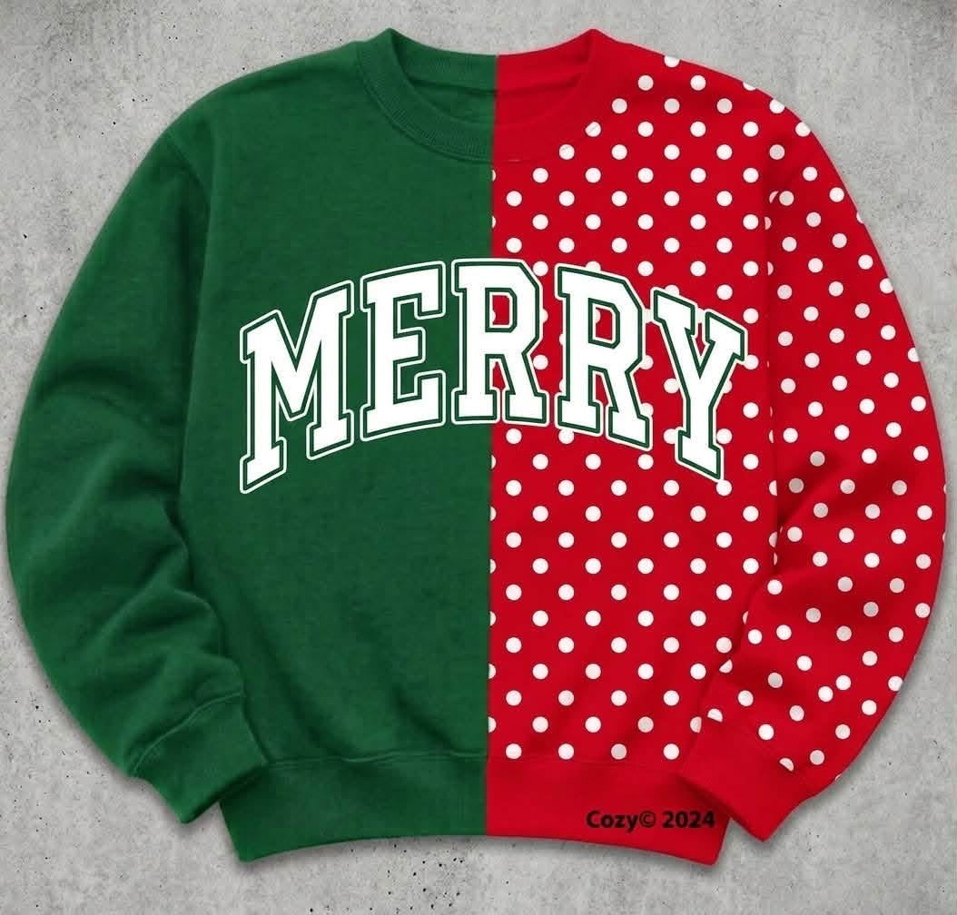 Split Design Fleece Crewneck