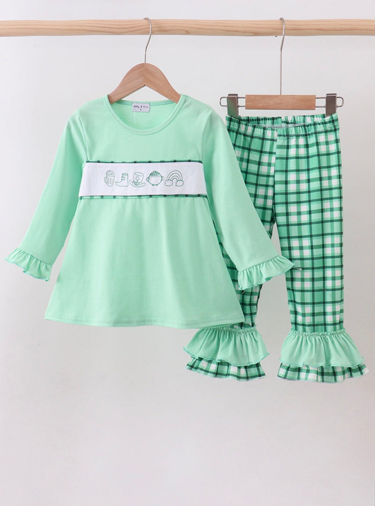 Green Parade Embroider Ruffle Set