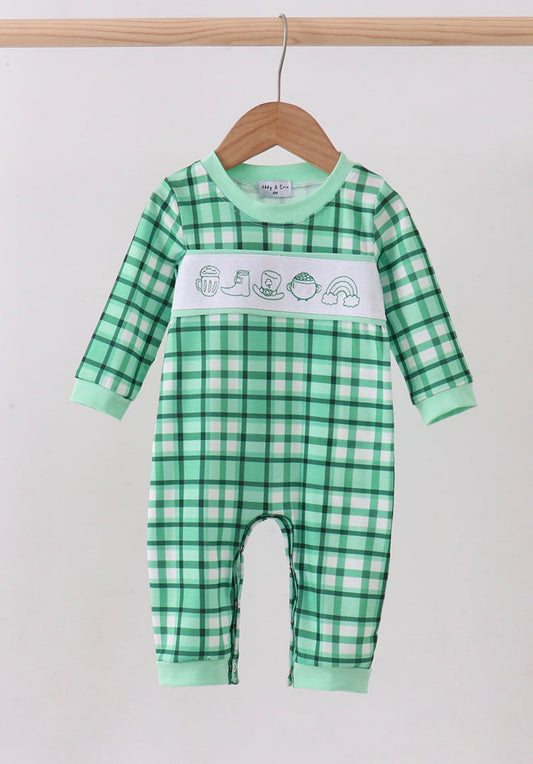 Green Parade Embroider Romper