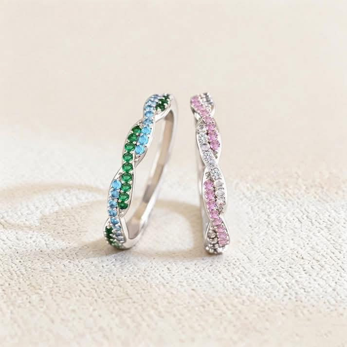Wavy Birthstone Ring