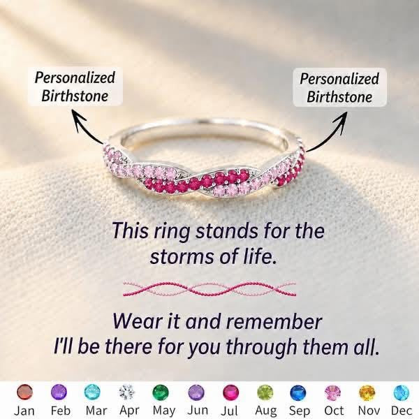 Wavy Birthstone Ring