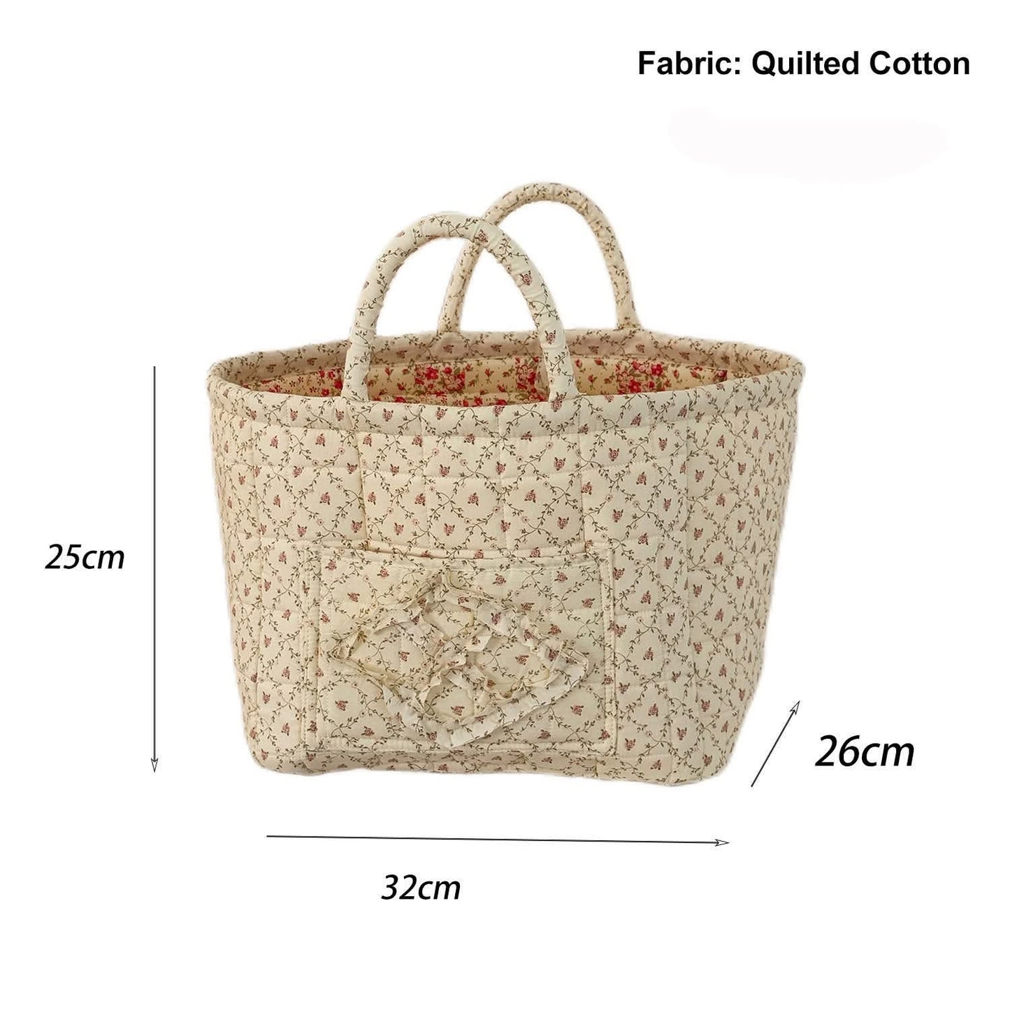 Quilted Cotton Floral Storage Baskets