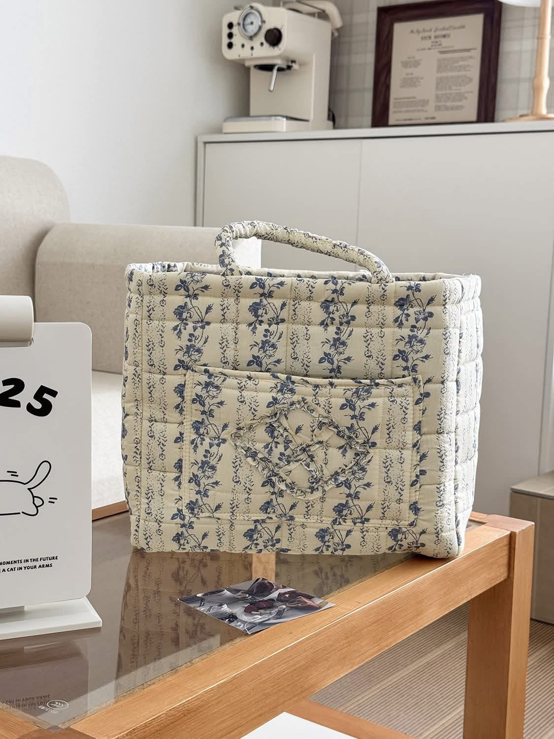 Quilted Cotton Floral Storage Baskets