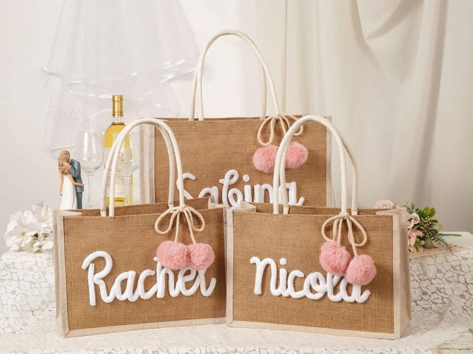 Personalized Burlap Tote Bag