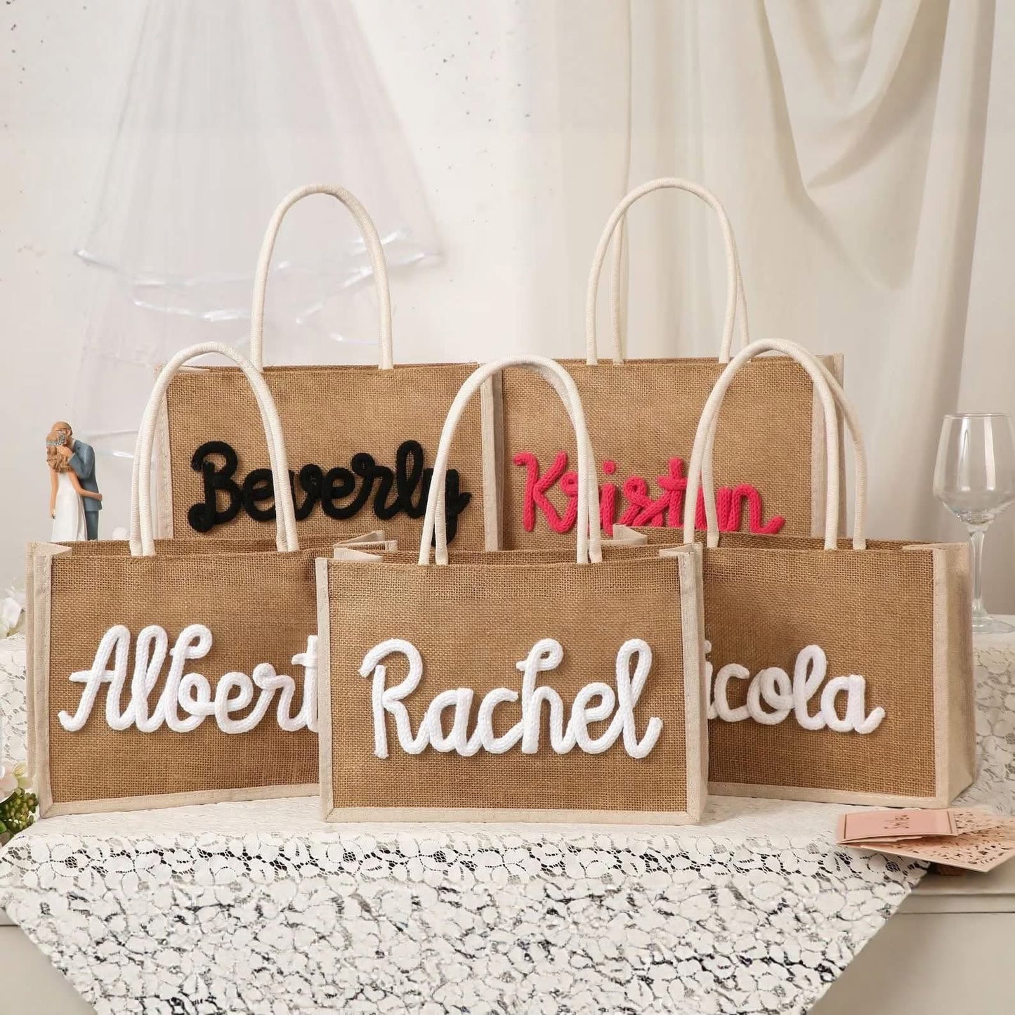 Personalized Burlap Tote Bag