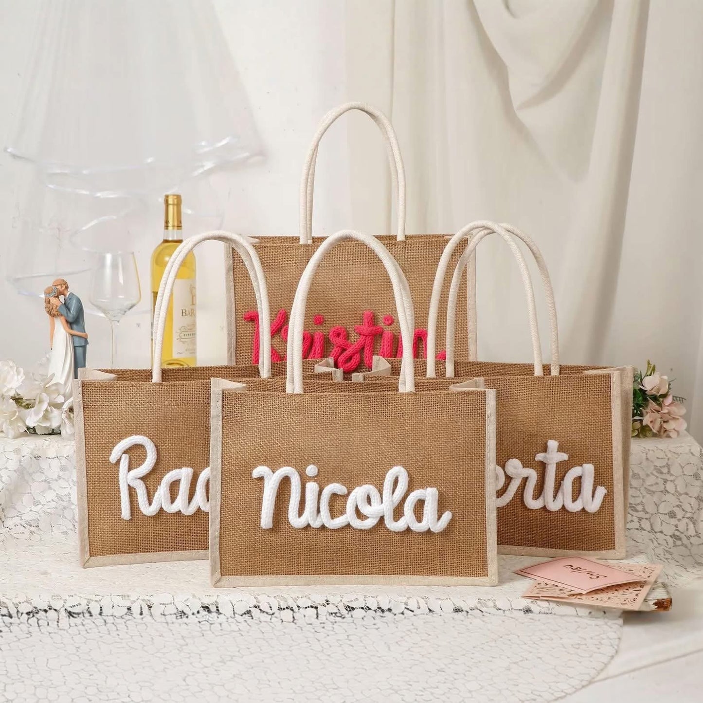 Personalized Burlap Tote Bag
