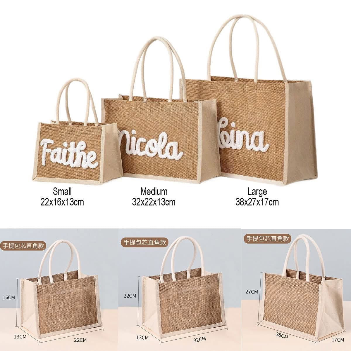 Personalized Burlap Tote Bag