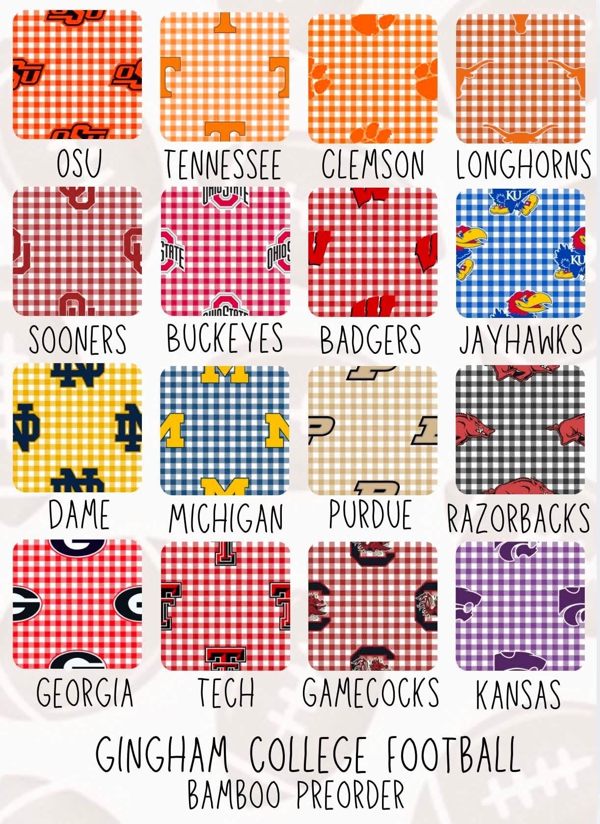 College Team Bamboo Drop Adult Styles