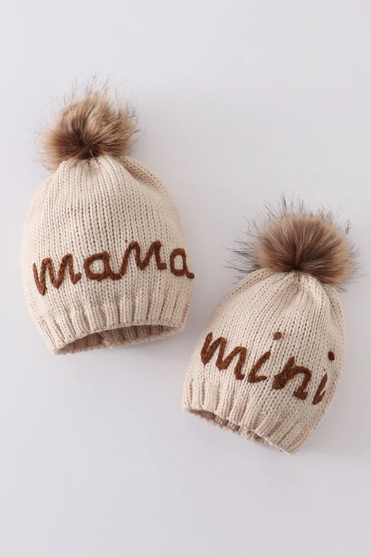 Embroidered PomPom Hat