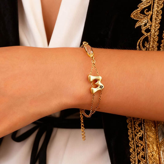 Birthstone & Letter Bracelet