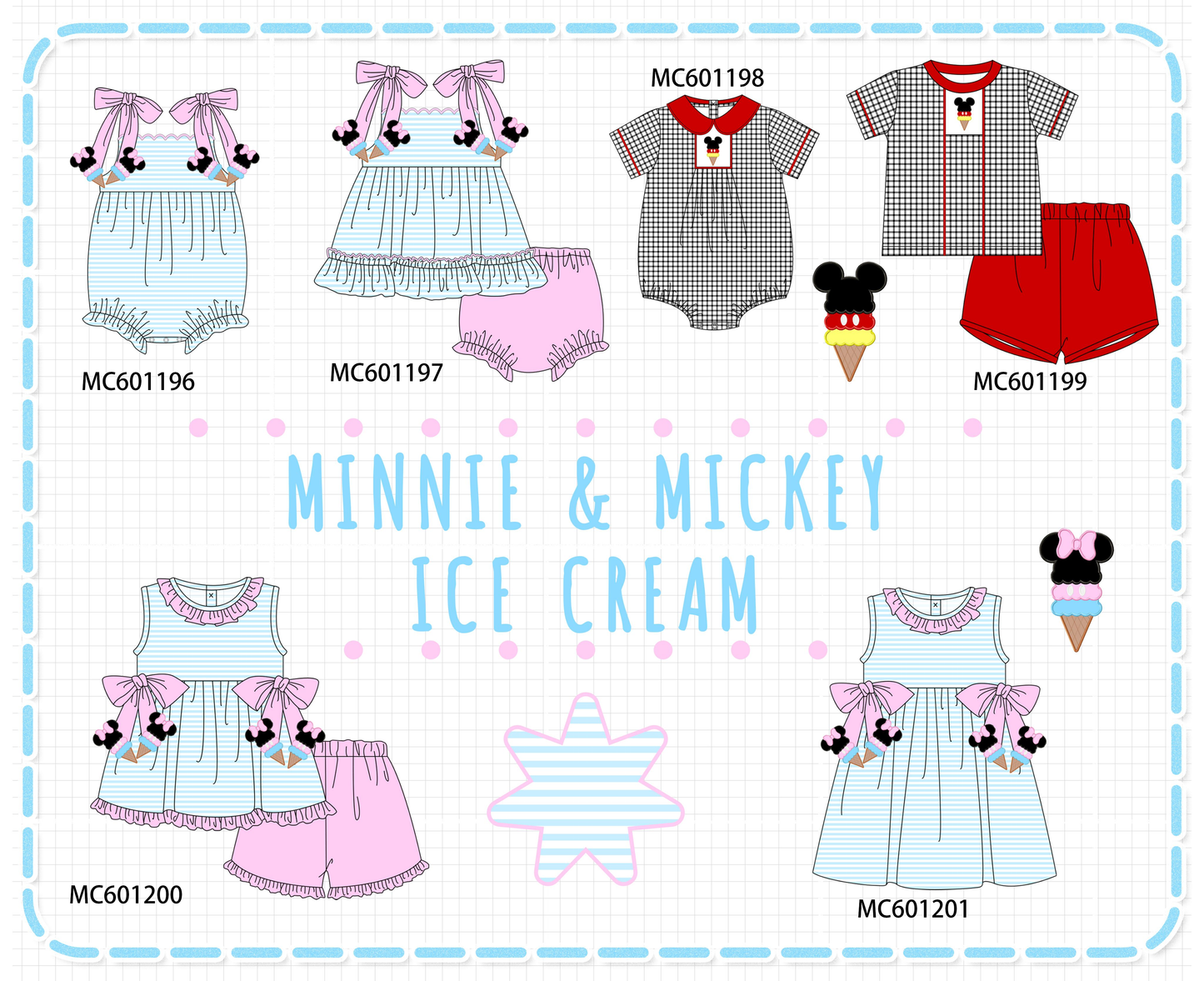 PO79 Ice cream character applique collection