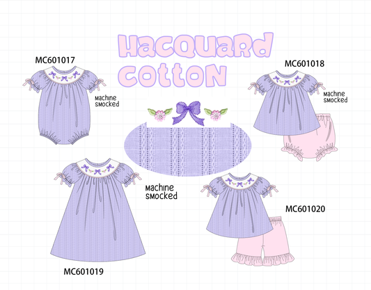 PO79 Levander bow smocked hacquard collection