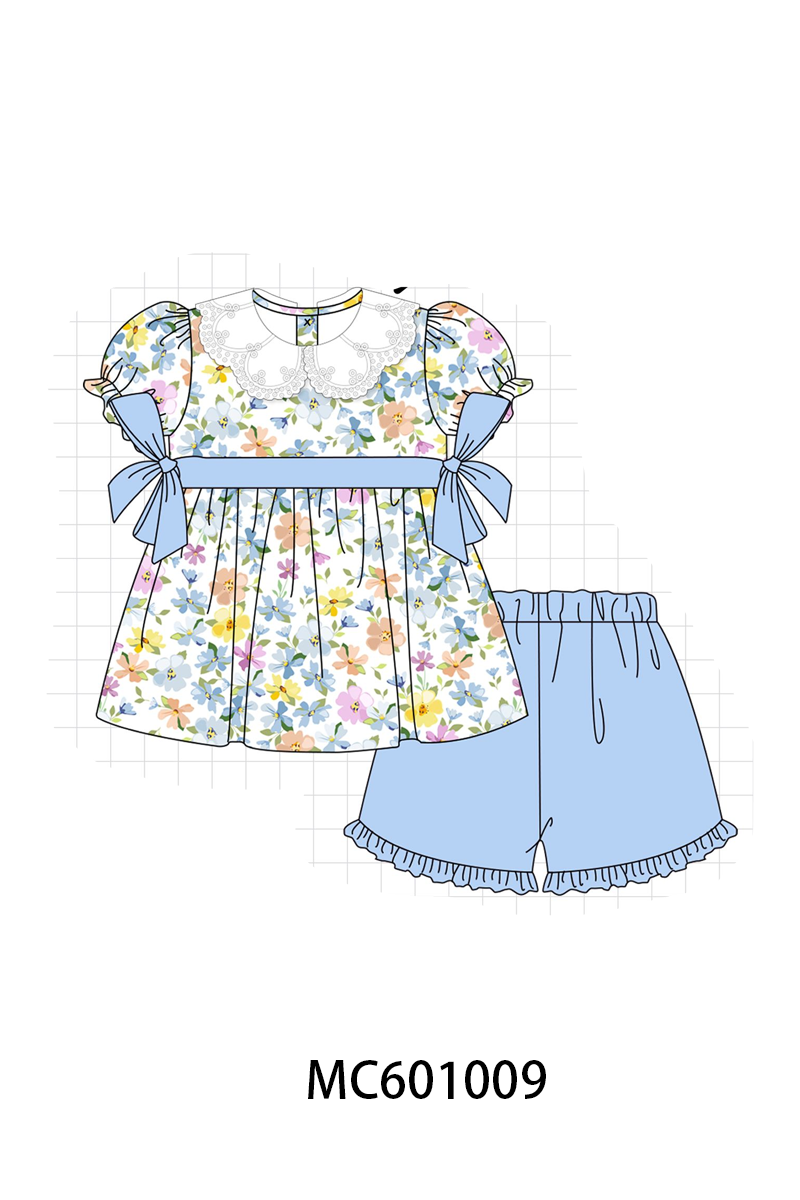 PO79 Blue floral print lace collection