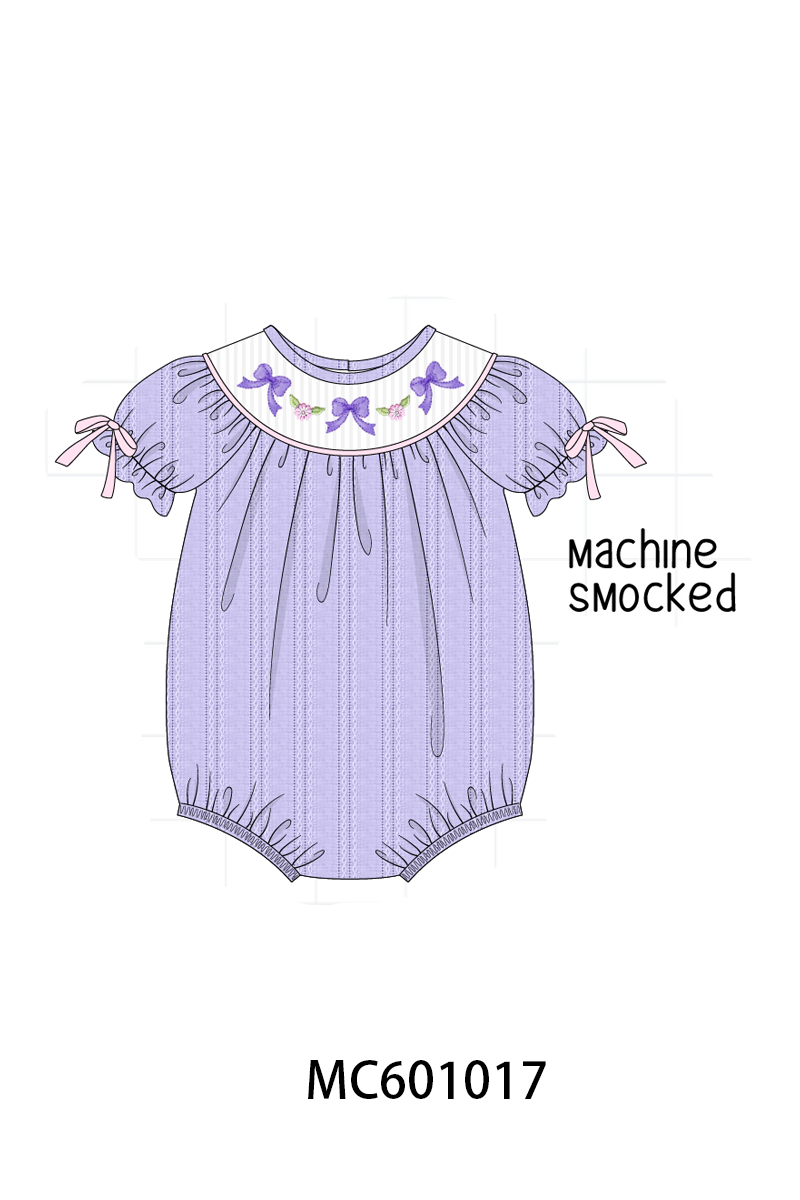 PO79 Levander bow smocked hacquard collection