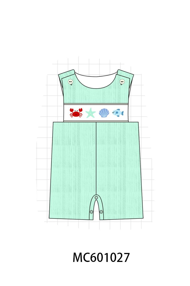 PO79 Green marine creature embroidery collection