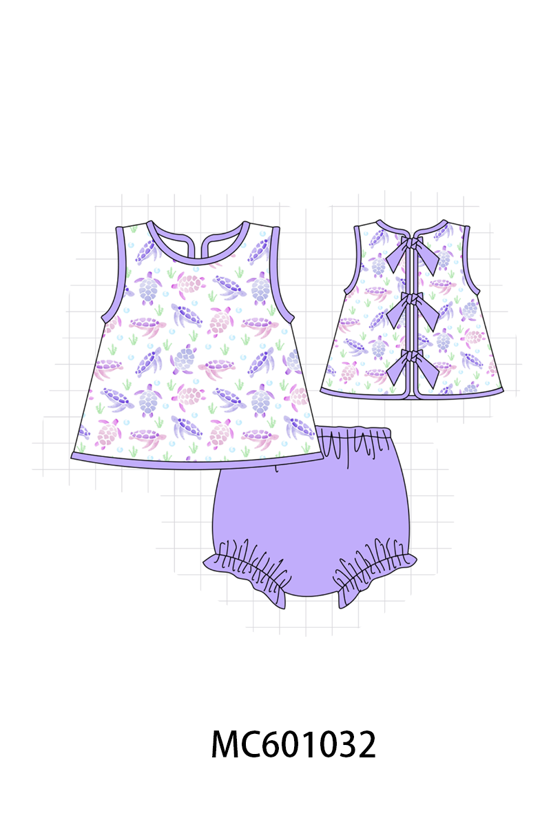 PO79 Purple sea turtle print collection