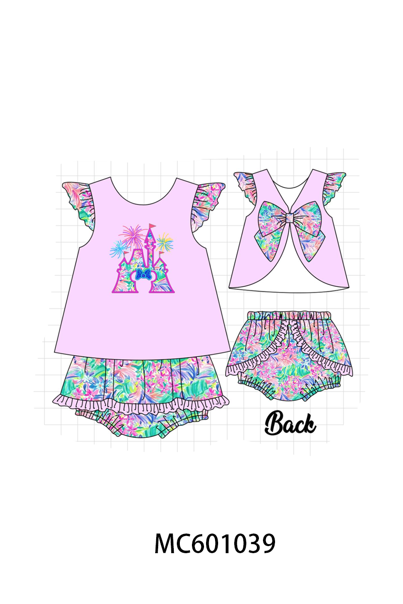 PO79 Pink&green castle applique collection