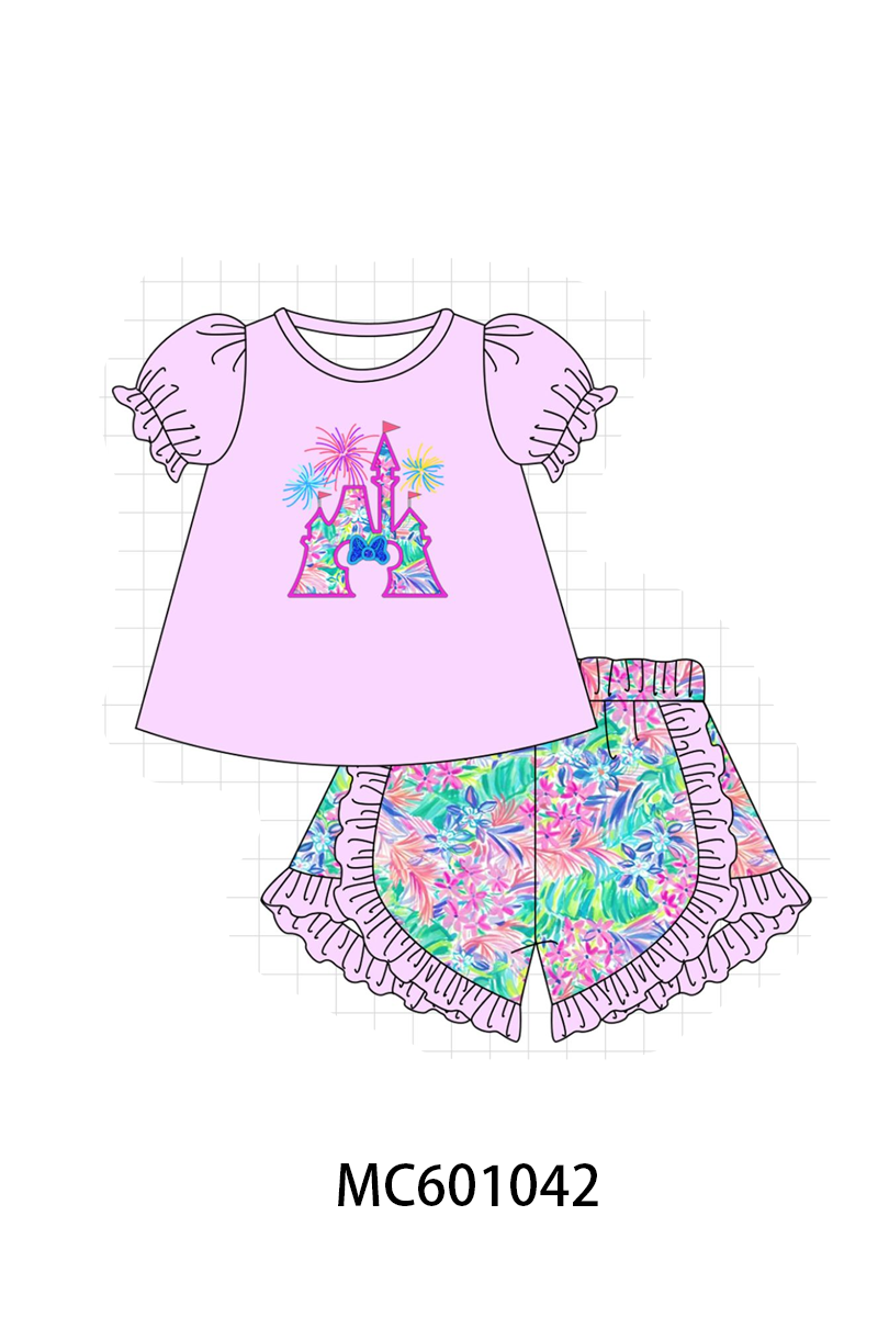 PO79 Pink&green castle applique collection