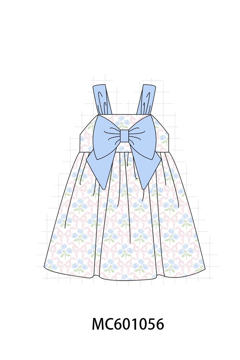 PO79 Blue hydrangea floral smocked collection