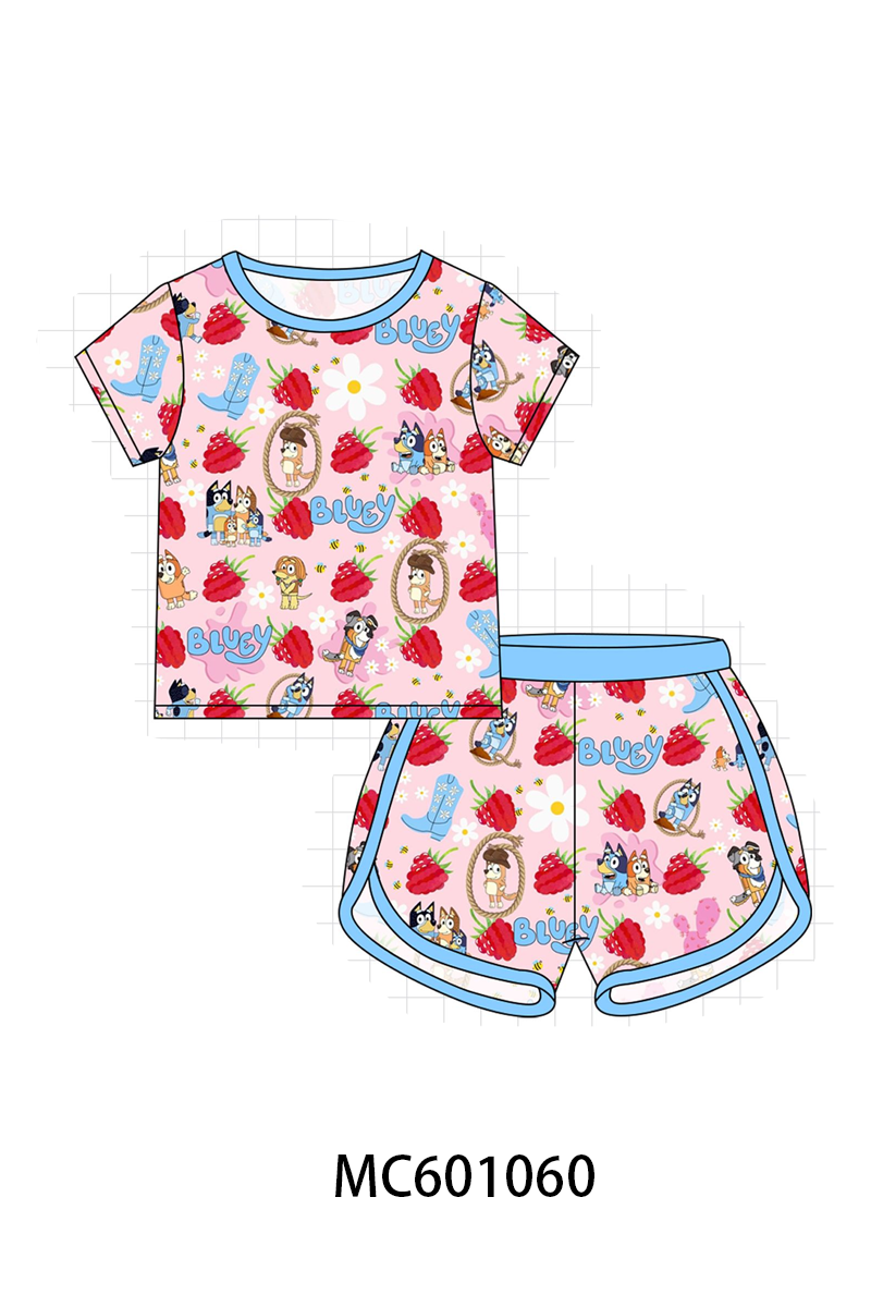PO79 Blue&pink character print bamboo collection