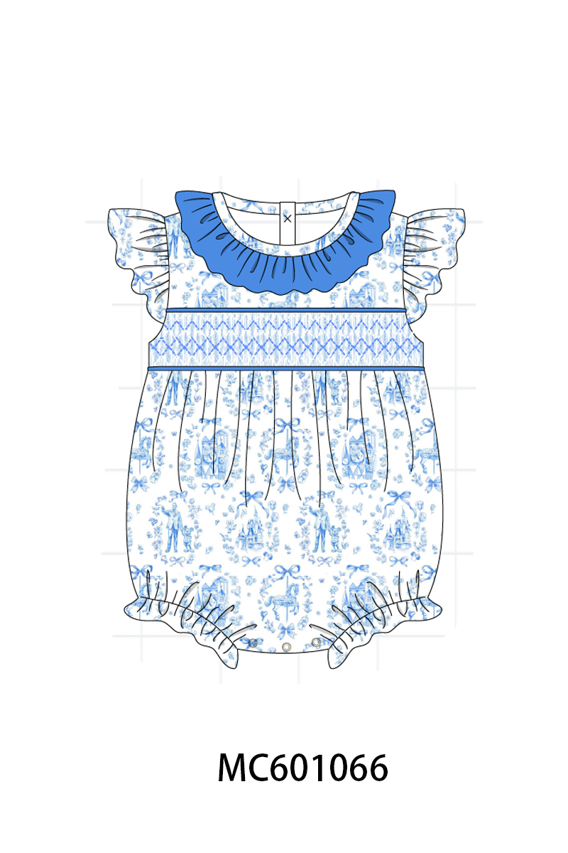 PO79 Blue castle smocked ruffle collection