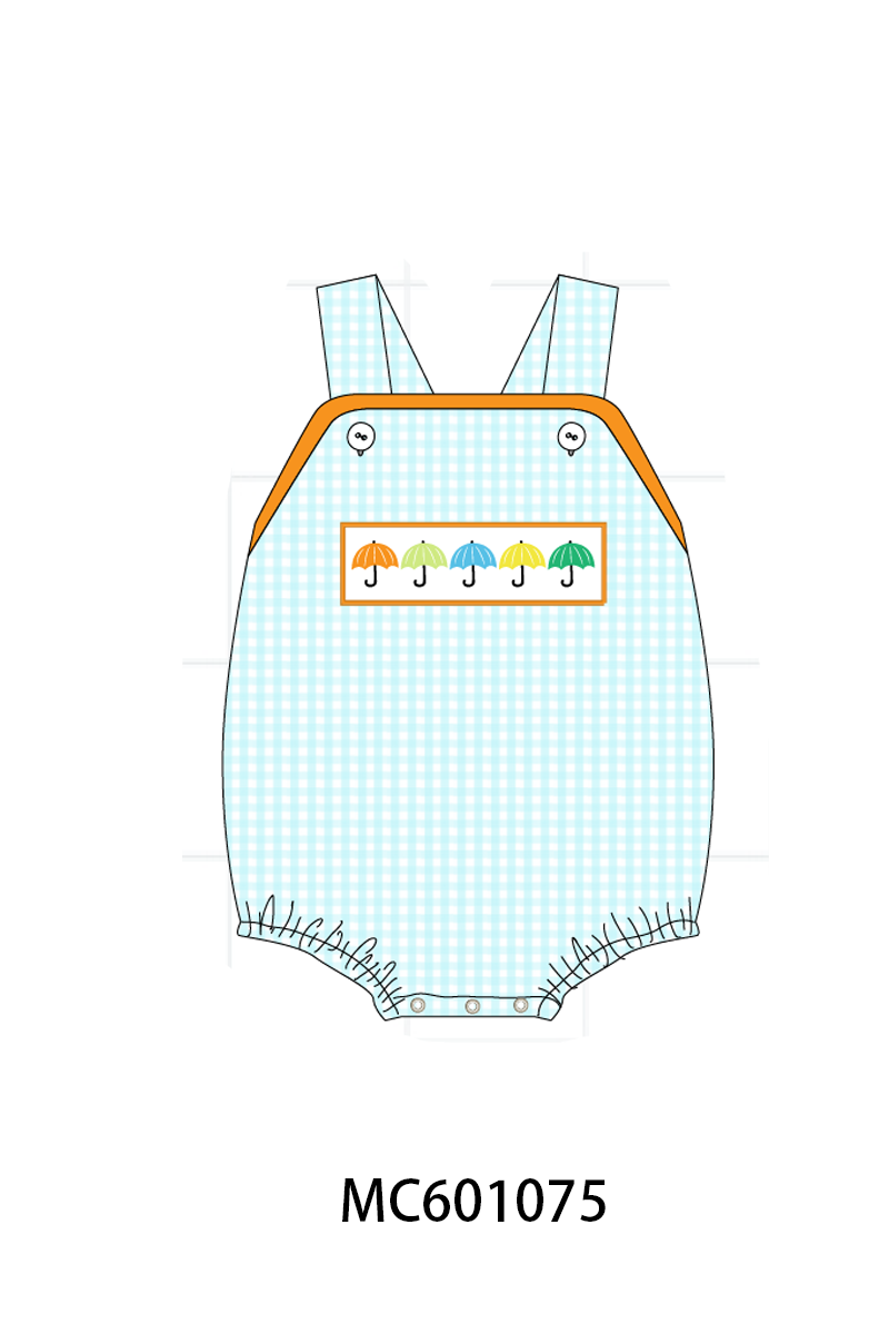 PO79 Blue colorful umbrellas gingham collection