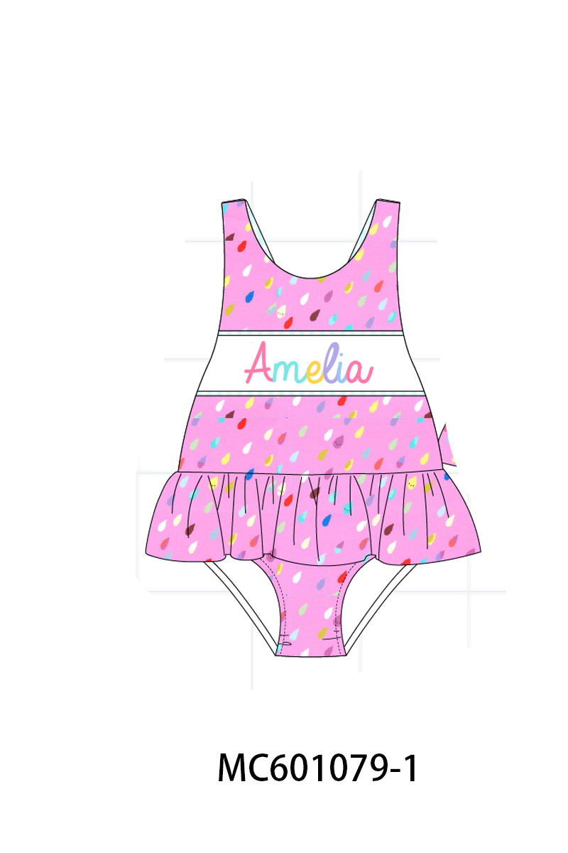 PO79 Blue colorful monogram smocked gingham collection