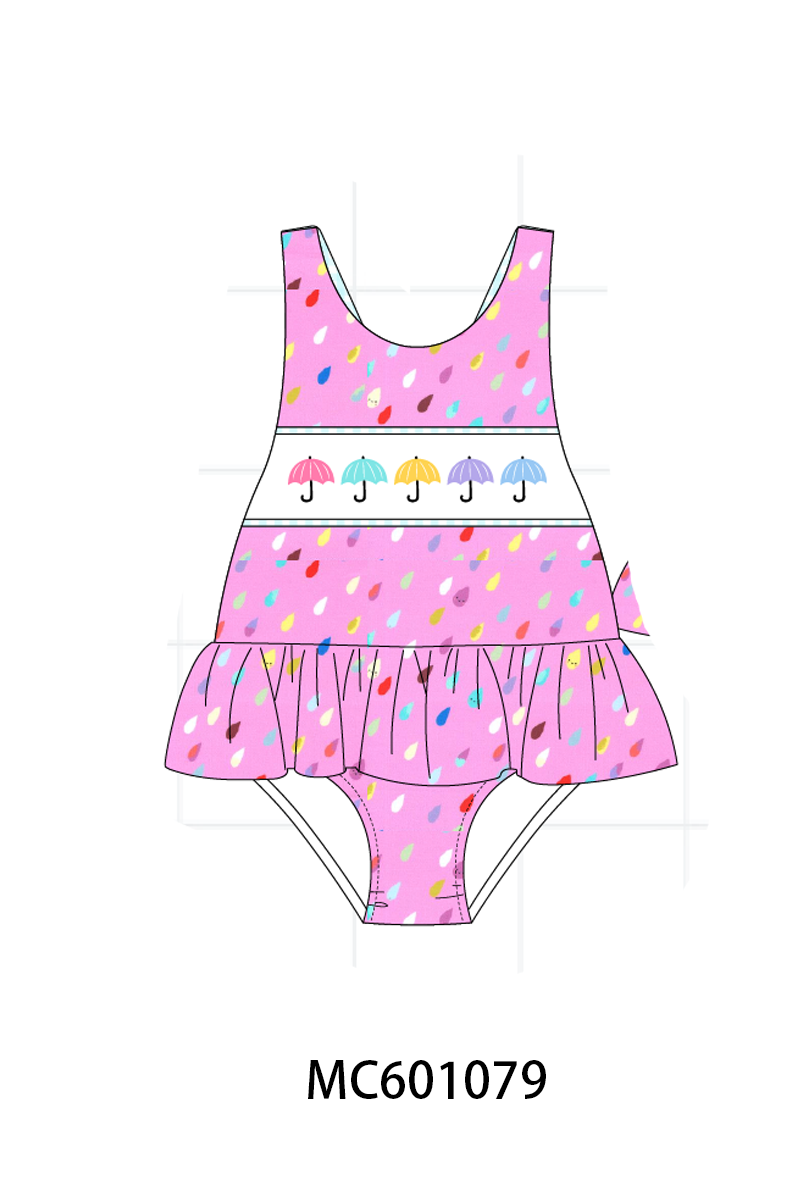 PO79 Blue colorful umbrellas gingham collection