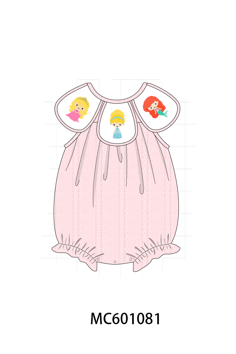 PO79 Pink jacquard princess embroidery collection