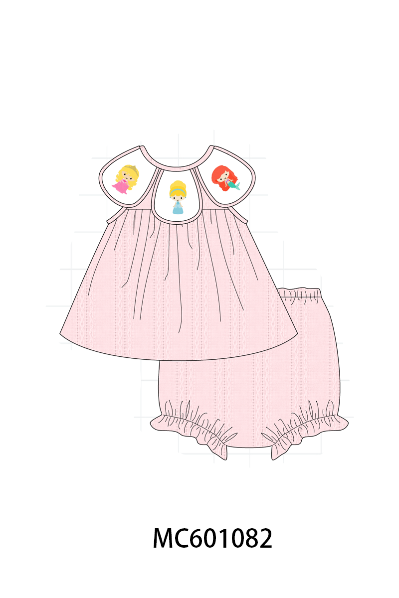 PO79 Pink jacquard princess embroidery collection