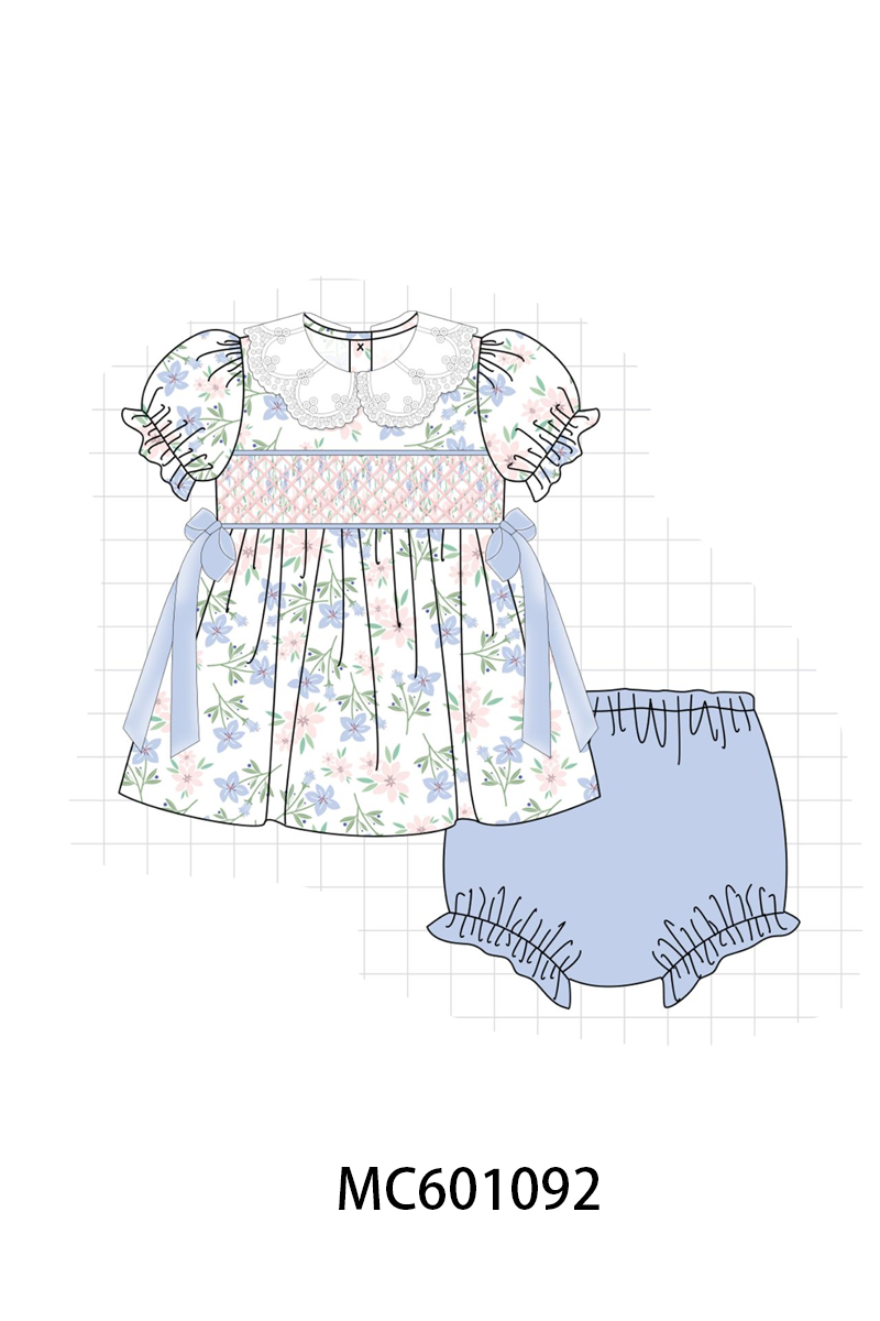 PO79 Floral smocked ruffle collection