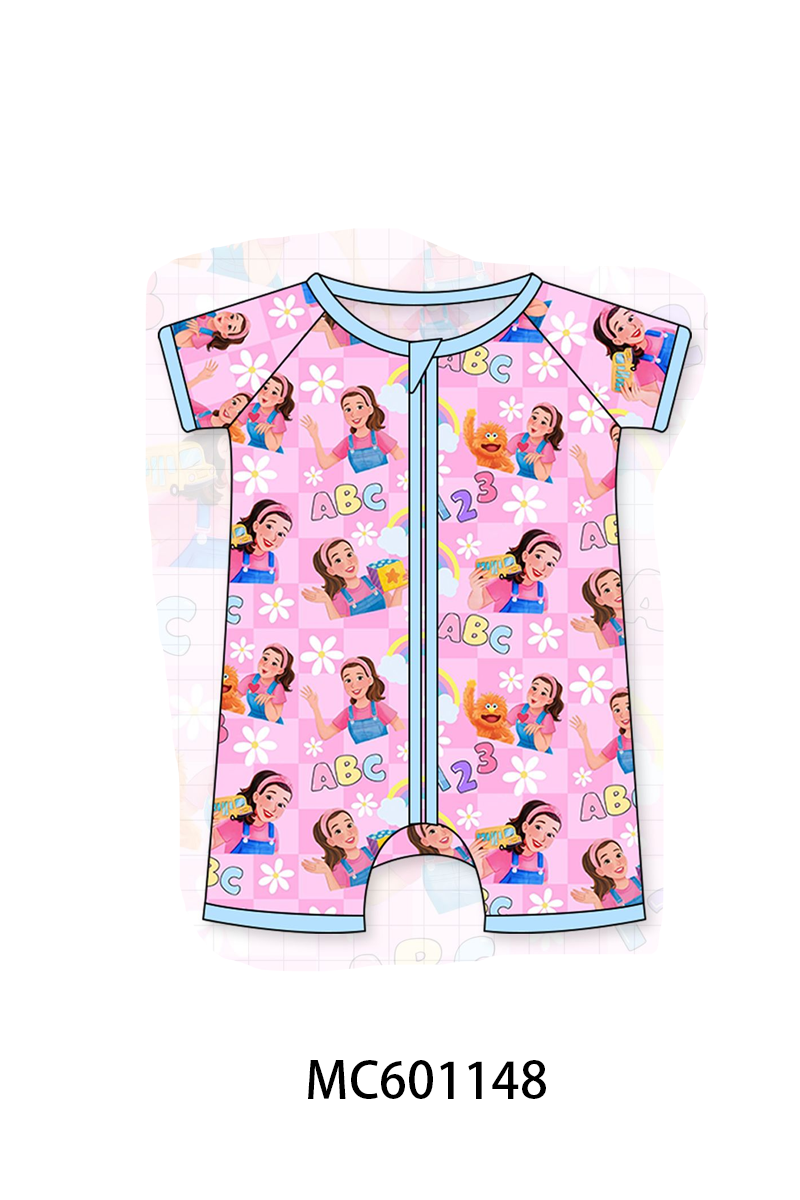 PO79 Pink character princess checkered bamboo collection