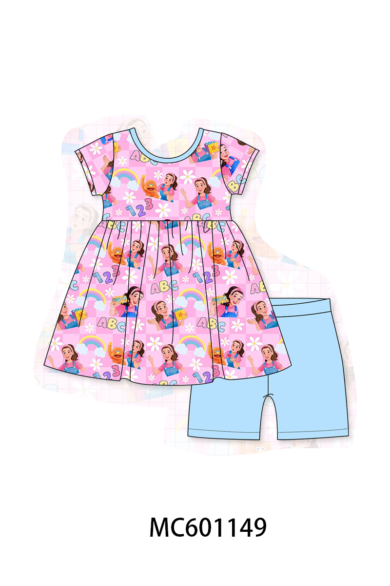 PO79 Pink character princess checkered bamboo collection