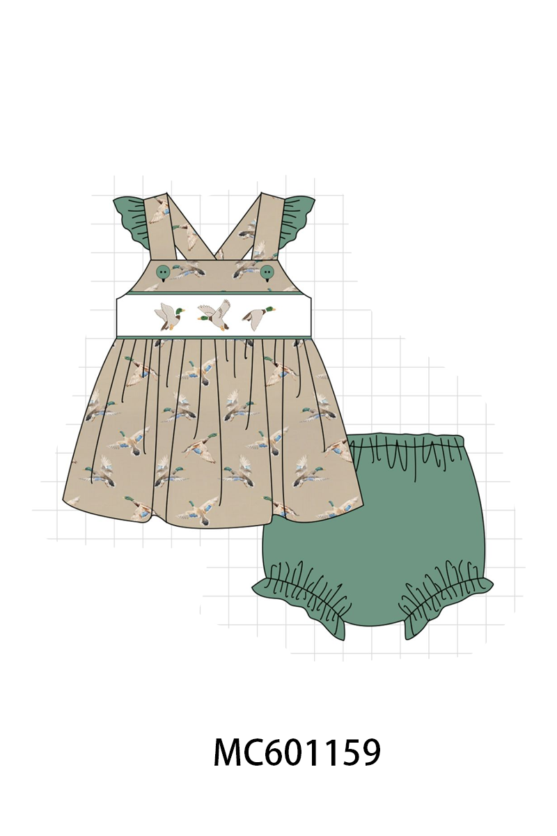 PO79 Green mallard embroidery collection