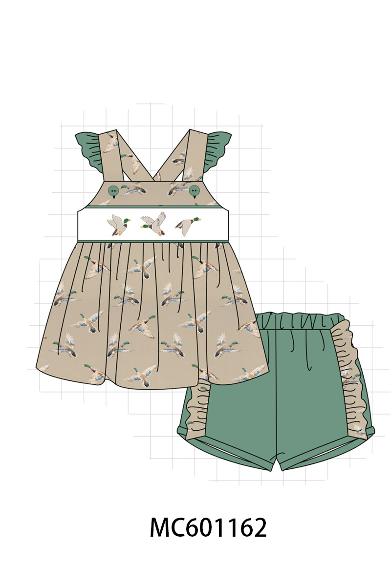 PO79 Green mallard embroidery collection