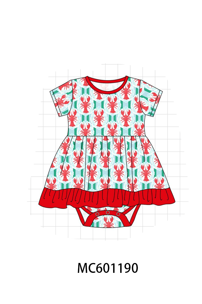 PO79 Red lobster print bamboo collection