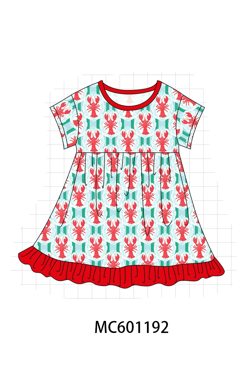 PO79 Red lobster print bamboo collection